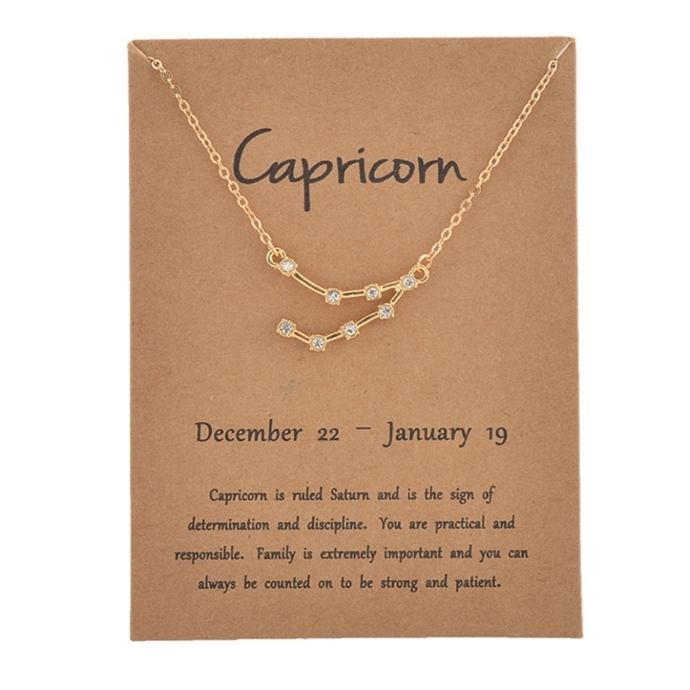 NEW Cancer Gold‎ Crystal Constellation Necklace